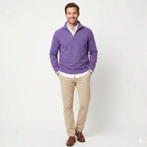 Polo Ralph Lauren Purple Half-Zip Estate Sweater